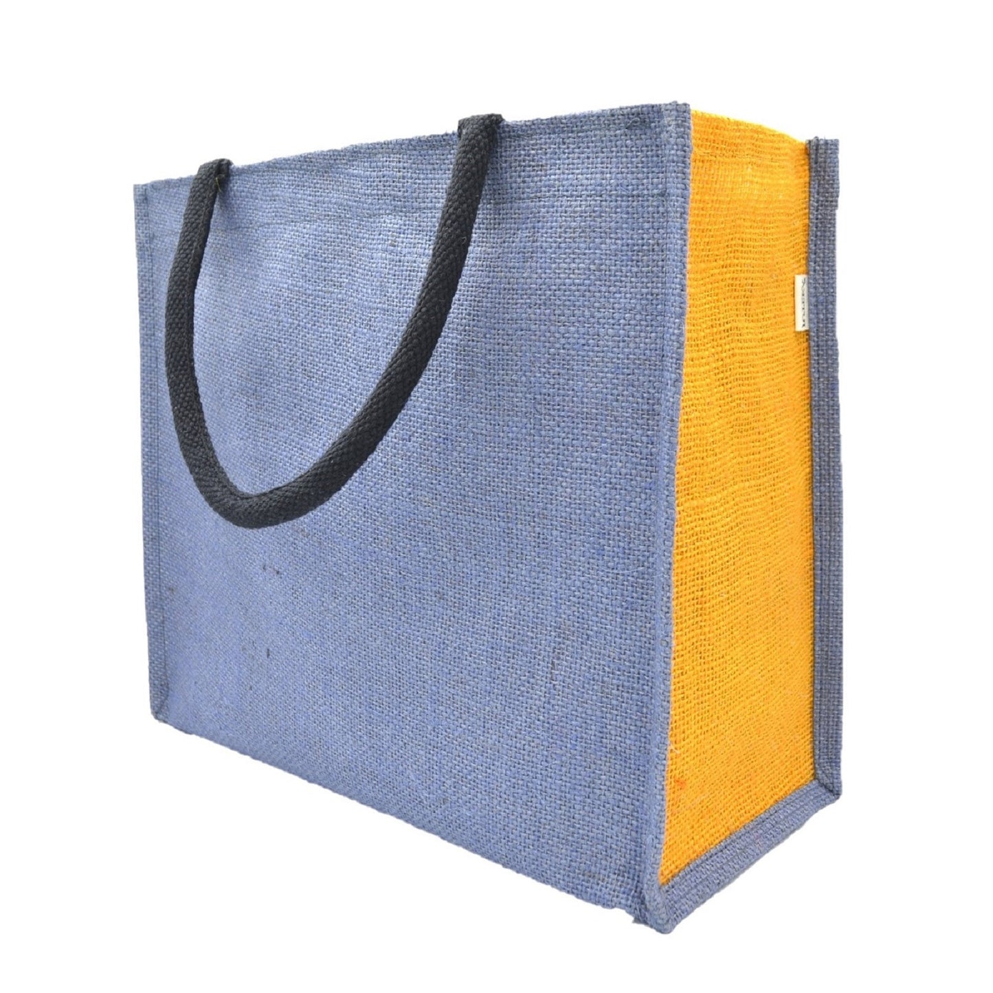 Dual-Tone Jute Tote Bag –  Blue & Black