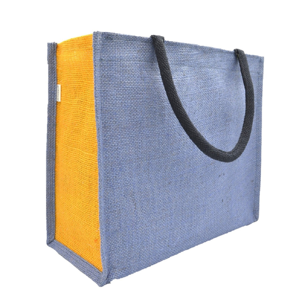Dual-Tone Jute Tote Bag –  Yellow & Red