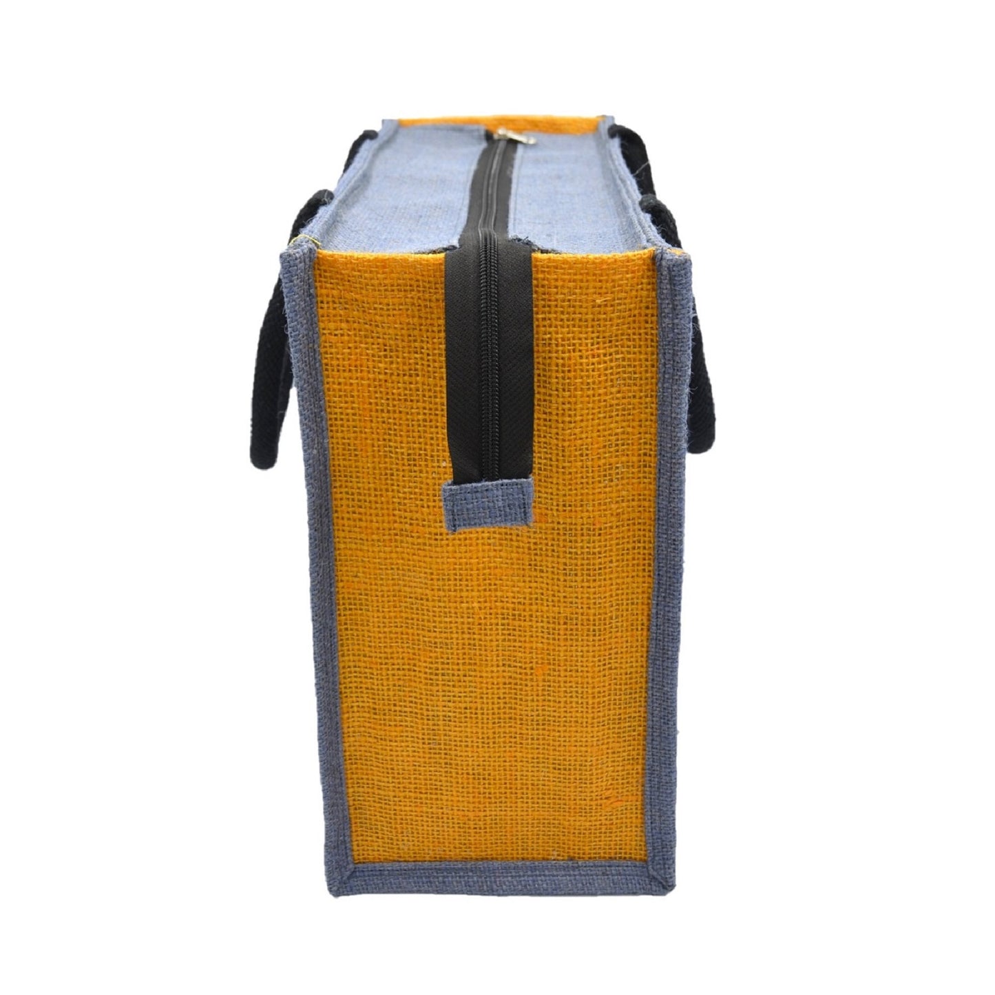 Dual-Tone Jute Tote Bag –  Blue & Black