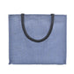 Dual-Tone Jute Tote Bag –  Blue & Black