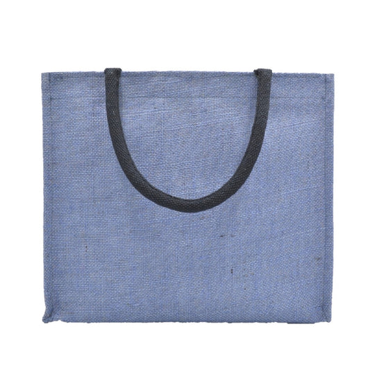 Dual-Tone Jute Tote Bag –  Blue & Black