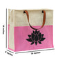 Two-Tone Jute Tote Bag with Lotus Print