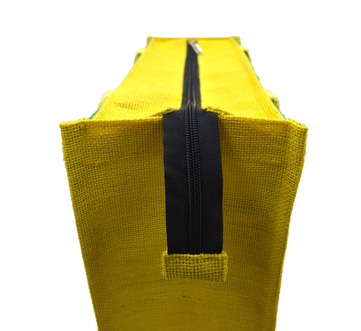 Dual-Tone Jute Tote Bag –  Green & Yellow