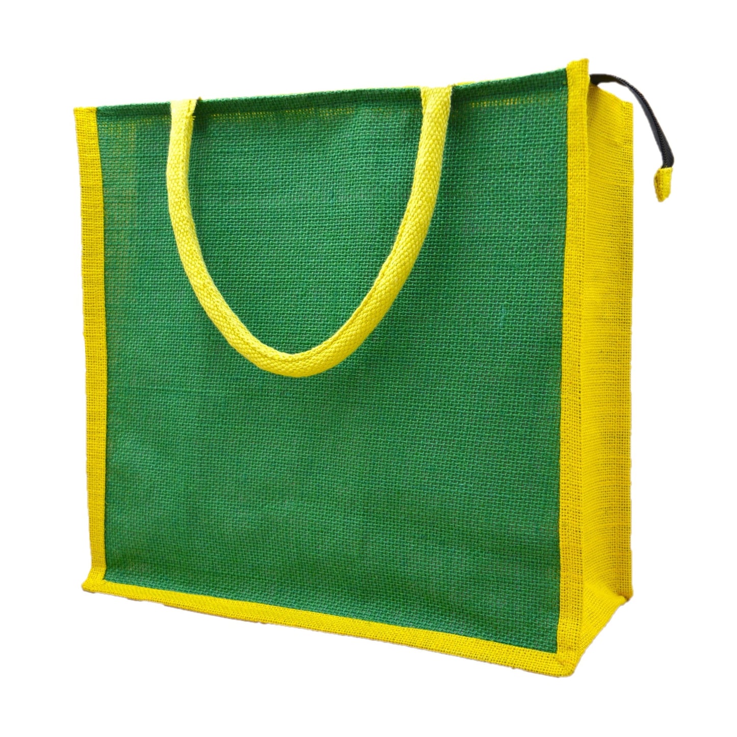 Dual-Tone Jute Tote Bag –  Green & Yellow