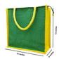 Dual-Tone Jute Tote Bag –  Green & Yellow