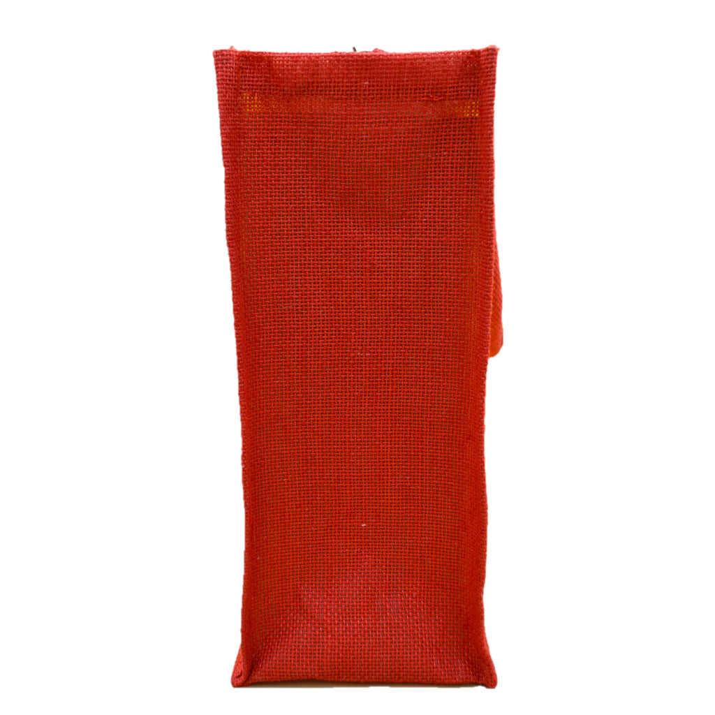 Dual-Tone Jute Tote Bag –  Yellow & Red