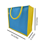 Dual-Tone Jute Tote Bag –  Blue & Yellow