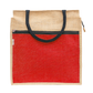 Jute Tote Bag with White Zipper Pocket